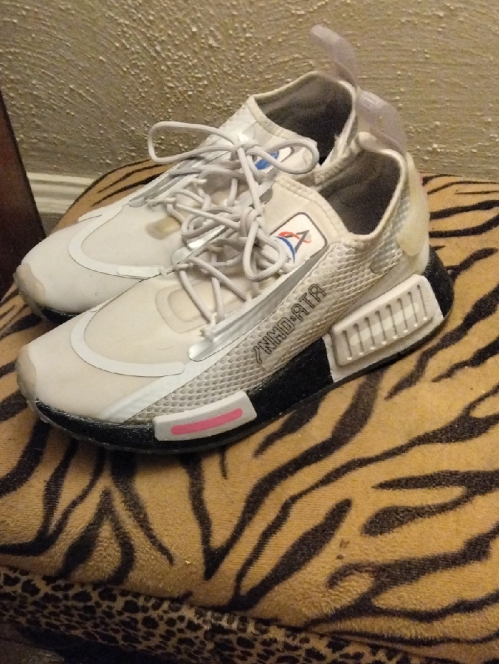 adidas White and Pink NMD-style Women's Sneakers